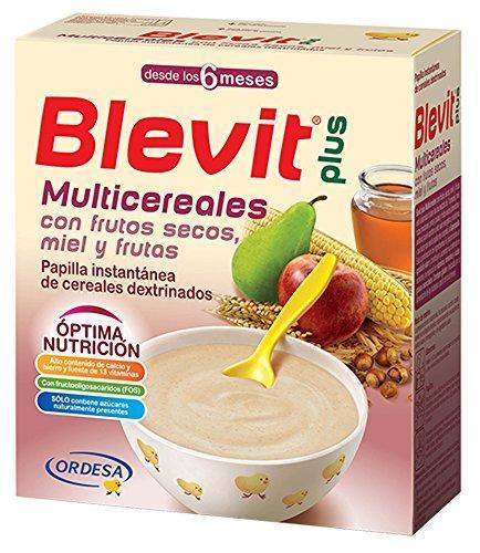 Blevit Plus Multicereales - Papilla de Cereales para Bebé Con Frutos Secos, Miel y Fruta, Sin Azúcares Añadidos, Desde los 6 meses, 600 g (Paquete de 1)
