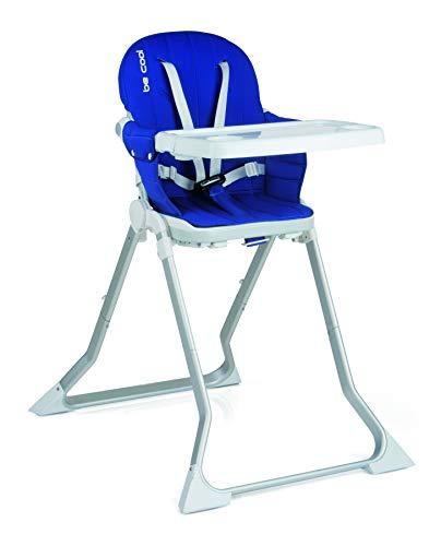 Be Cool Flat Trona Alta Plegable, Chasis Aluminio, con Bandeja y Sobrebandeja, Respaldo Reclinable, Color Royal