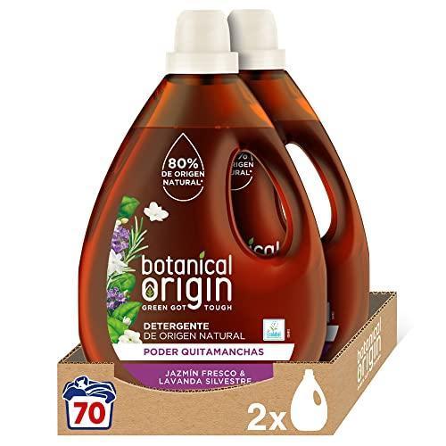 Botanical Origin Detergente para lavadora ecológico apto para pieles sensibles, 70 lavados, Fragancia Jazmín Fresco y Lavanda Silvestre