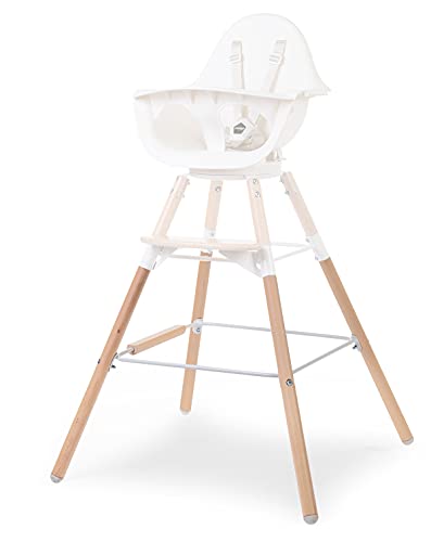 Childhome Juego de patas extra largas para la trona evolu 2, se adapta a la isla de cocina o de un bar con una altura de 90 cm, reposapiés, madera de haya, fácil de montar, color natural