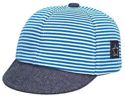 EOZY-Gorra de Béisbol para Bebe Niño Verano Sombrero para el Sol Anti-UV Algodón Plegable Sombreros Gorras de Sol Outdoor,Baby Sun Hat de 6 a 18 Meses,Azul