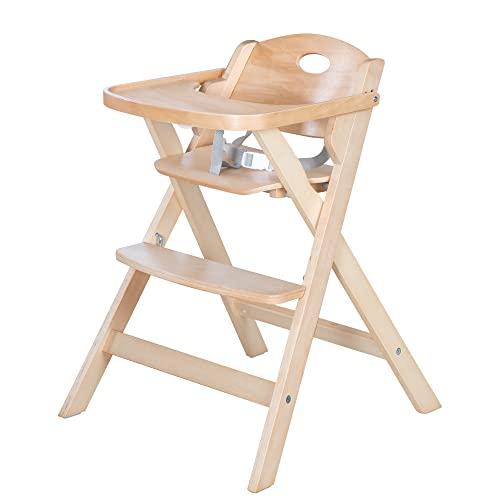 trona plegable roba, trona plegable para ahorrar espacio, trona para bebés y niños de madera natural